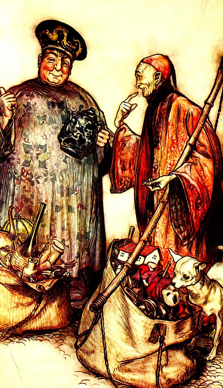 Les voyages de Gulliver, Arthur Rackham, ancien, illustration du livre, Conte de fée, Littérature, récit, enfance, fantaisie, enchanté, personnes
