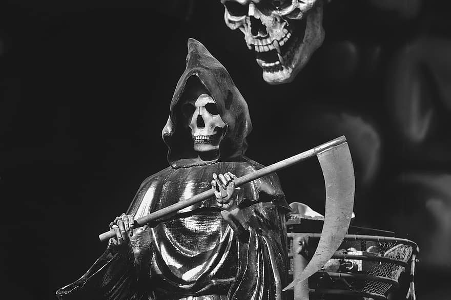 Halloween, scheletro, cranio, teschio e ossa incrociate, Morte, orrore, osso, raccapricciante
