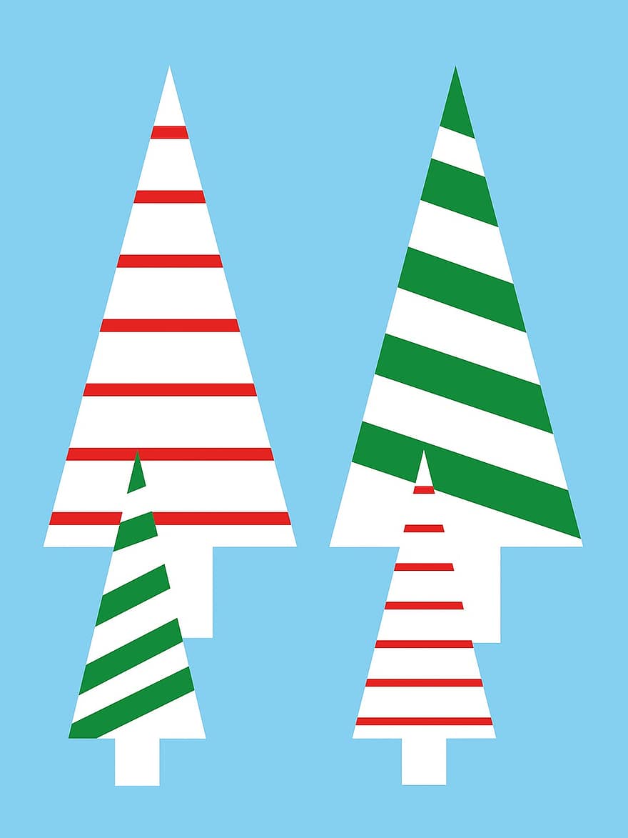 деревья, Рождественская елка, рождество, зима, дерево, праздник, украшение, иллюстрация, время года, вектор, фоны