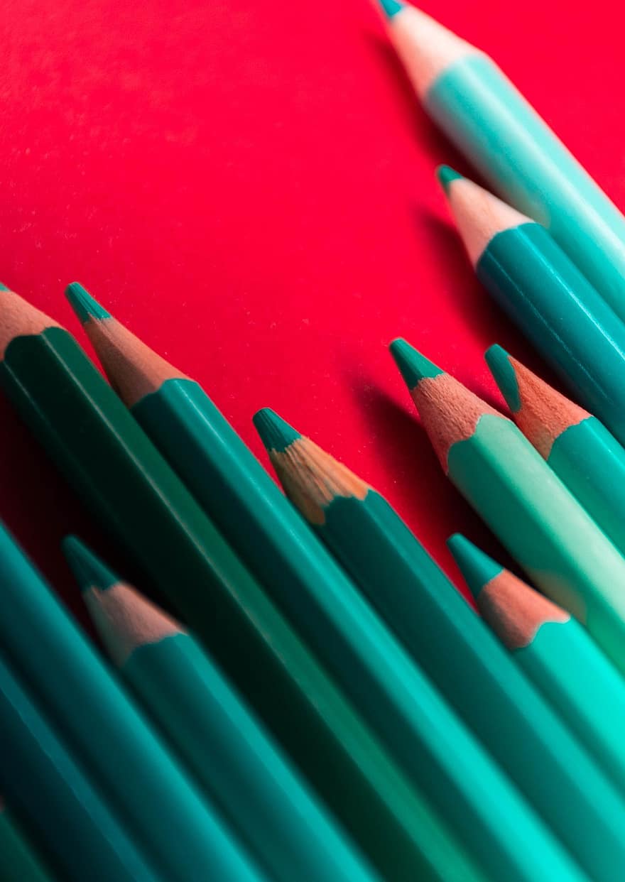 blyanter, rød, skole, uddannelse, farve, farverig, tegne, design, tegning, skarp, kreativ