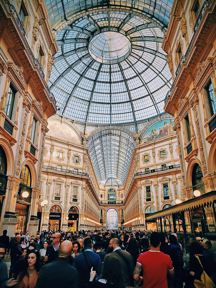 Milano, Milan, Italy, Galleria Vittorio Emanuele, Places Of Interest, Culture, Architecture, Shopping Arcade