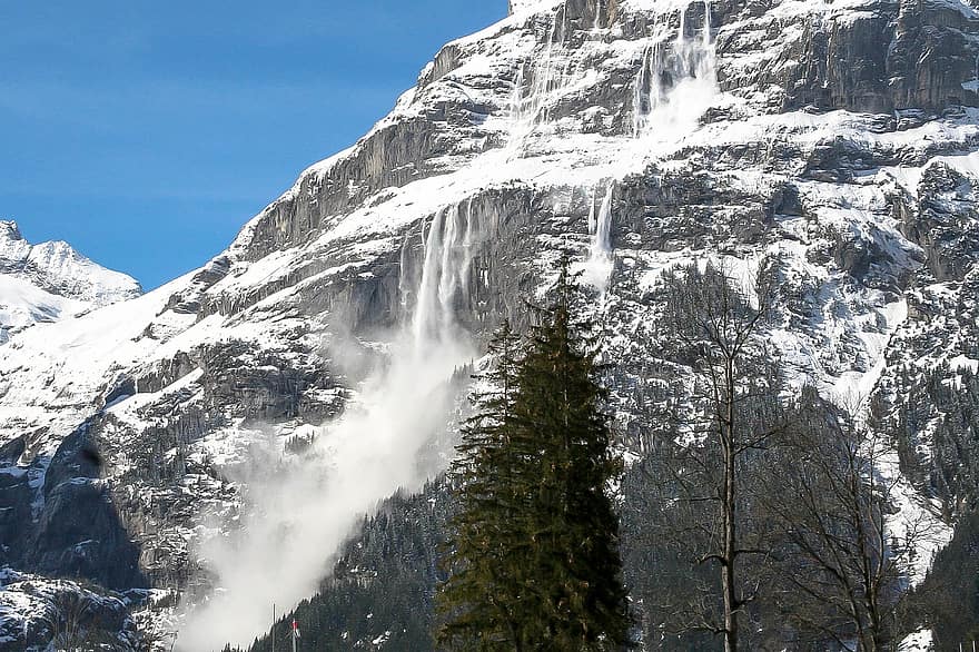 núi, tuyết lở, alps, Thụy sĩ, Grindelwald, Còi thời tiết