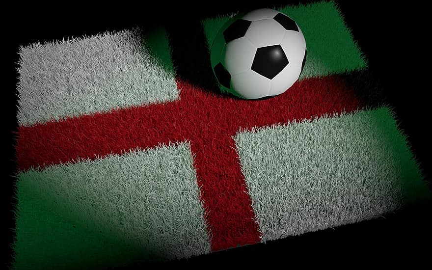 futebol, Campeonato Mundial, Inglaterra, Copa do Mundo, cores nacionais, partida de futebol, bandeira