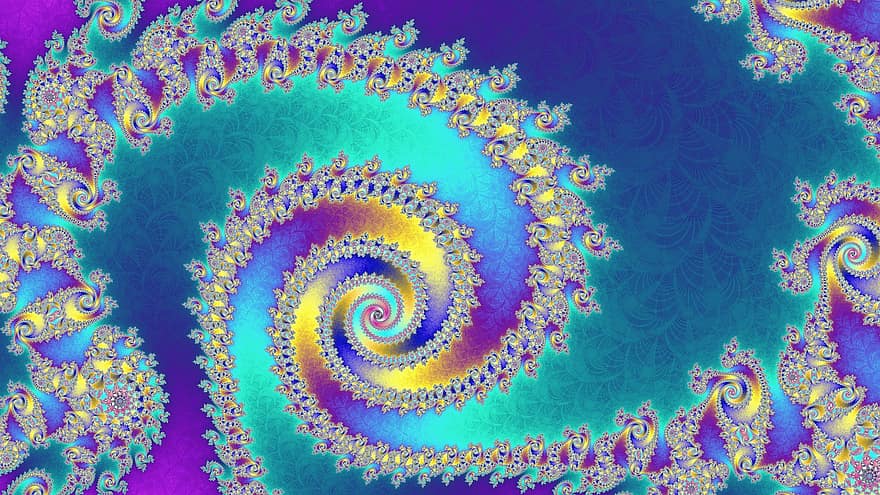 art, art fractal, fractale, spirale, Royal, riches, coloré, ouvrages d'art, art numérique, violet, jade