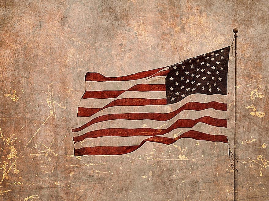 amerikansk flag, usa flag, flag, tekstureret, ru, barske, grov, struktur, amerikansk, symbol, USA