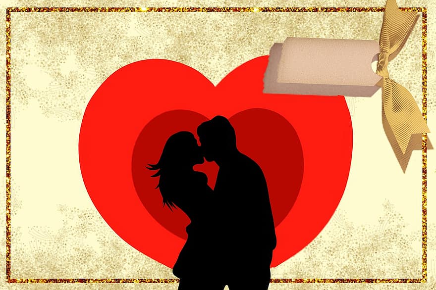 Valentinsdag, romanse, kjærlighet, gratulasjonskort, par, elskere, menn, kvinner, hjerteform, vektor, bakgrunn