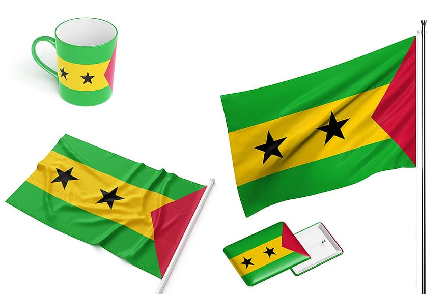 pays, drapeau, Sao Tomé et Principe, nationale, symbole