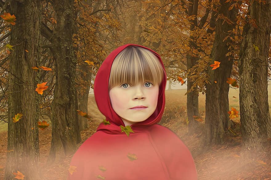 Red Hood, Red Riding Hood, Girl, Hood, Red, Fantasy, Tale, Fantasy Tale, Fairytale, Female, Portrait
