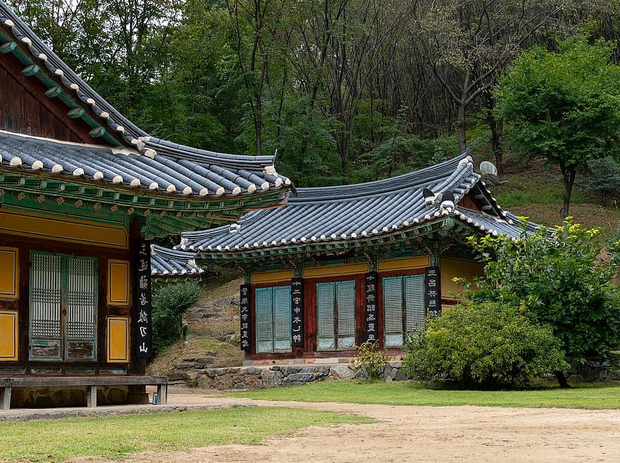 Hanok, casas, pueblo, casas tradicionales, tradicional, yarda, al aire libre, cultura, histórico, turismo, Seúl