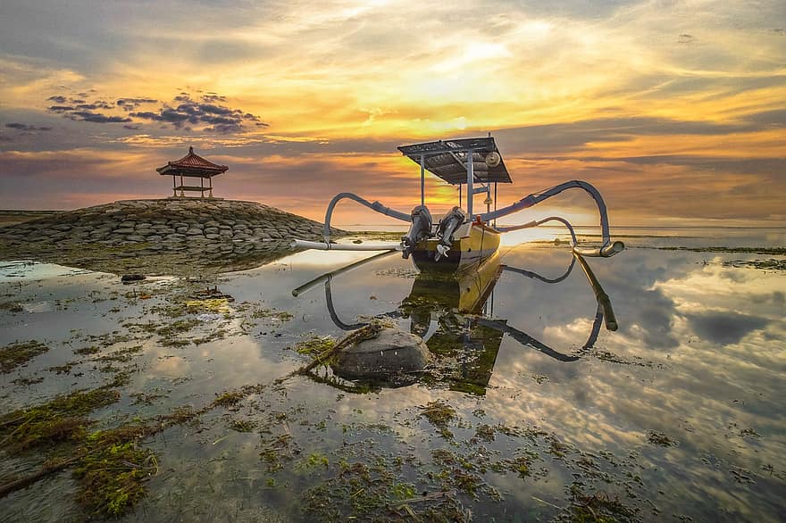 sanur, Strand, Bali, Indonesien, Meer, Ozean, Sonnenaufgang, Natur