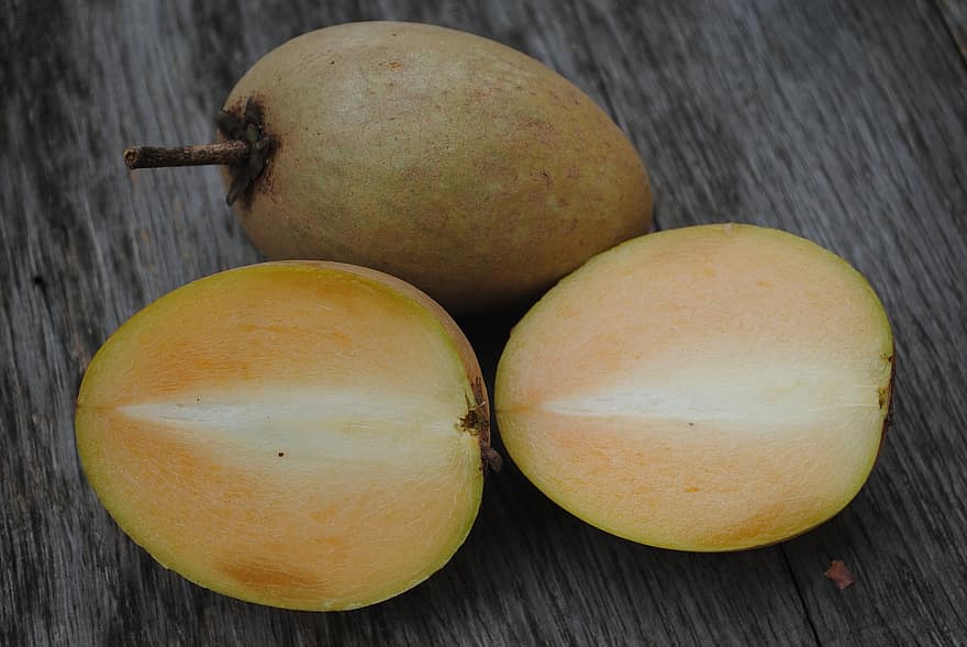 sapodilla, Manilkara Zapota, moden frukt