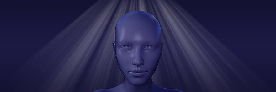 člověk, avatar, paprsky, tvář, hlava, osoba, světlo, nosník, maják, digitální