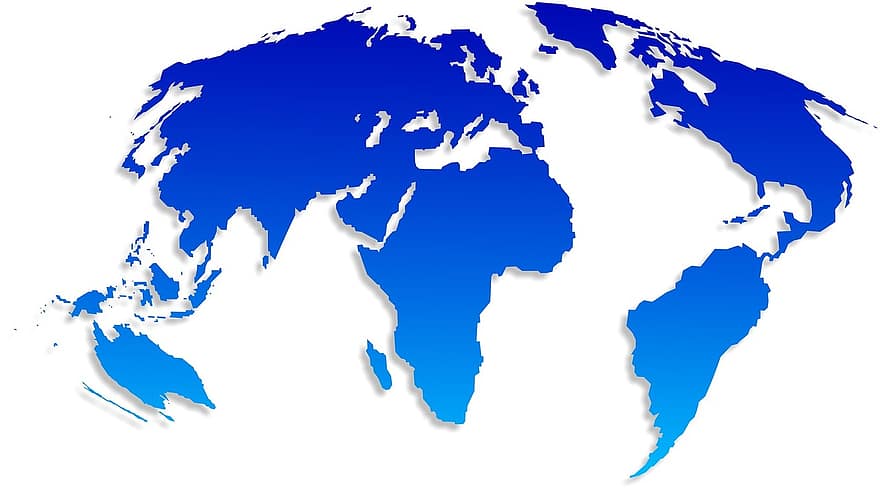 Welt, Karte, Atlas, Blau, Erde, Weltkarte, Asien, Erdkunde, global