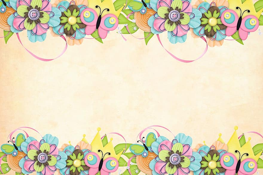 Flower, Background, Watercolor, Floral, Border, Garden Frame, Spring, Vintage, Card, Art, Wedding