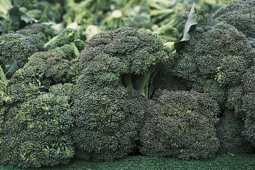 Brokoli, sayur-mayur, makanan, vitamin, segar, sehat, vegan, vegetarian, dekat, pasar, mentah