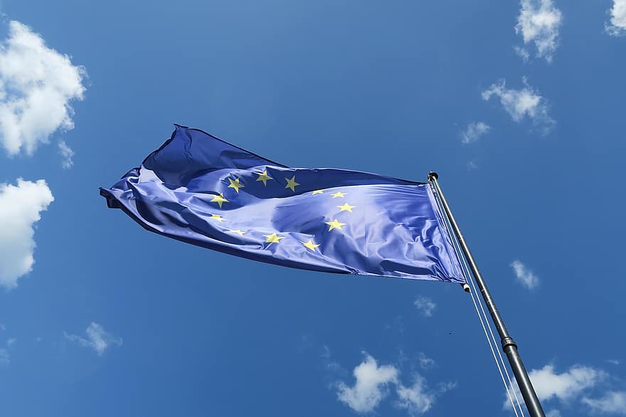 flagga, Europa, union, enhet, dom, symbol