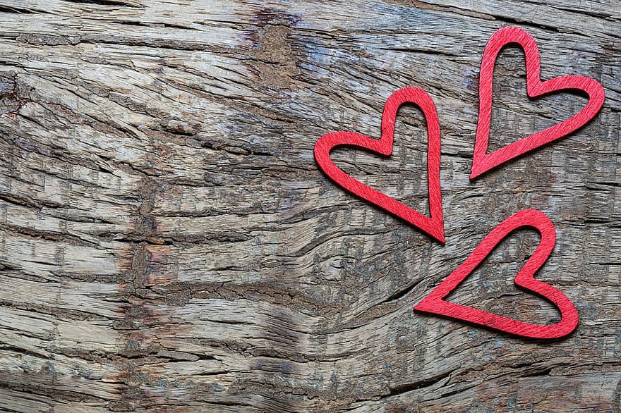 Hearts, Love, Background, Wooden Background, Valentine, Romantic, White, Romance, Heart Shapes, Red Hearts, Heart Background