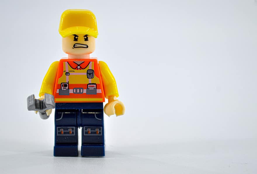 Lego, brinquedo, trabalhador da construção, miniatura, brinquedo infantil, ocupação, Toque, jogos