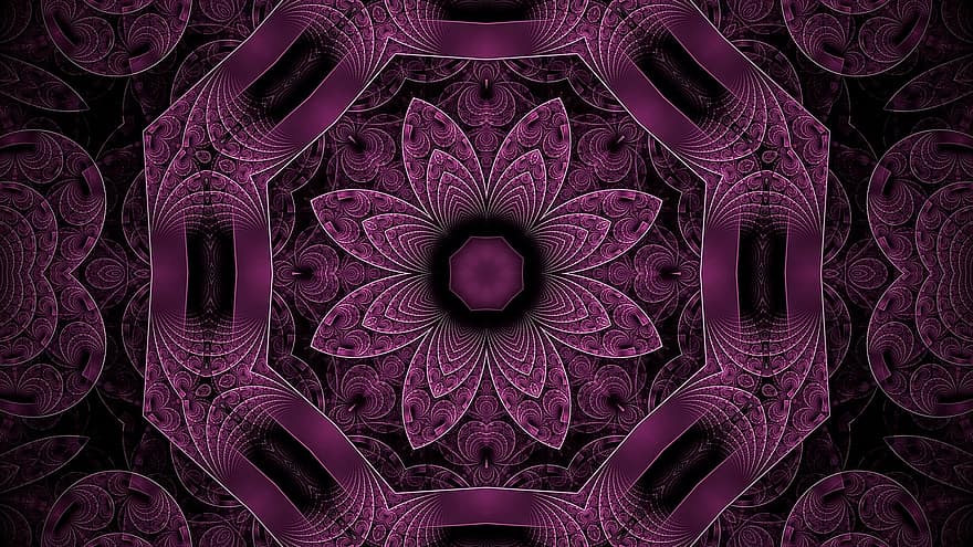 rosetón, mandala, patrón floral, fondo violeta, fondo de pantalla violeta, Art º, papel pintado, modelo, decoración, resumen, antecedentes