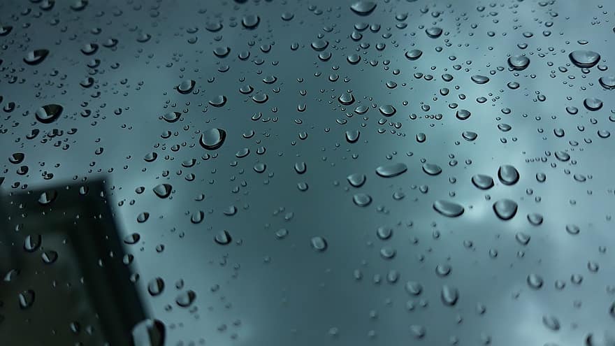 lietus, lašelis, stiklas, splash, Debesuota, vanduo, lašas, fonas, šlapias, Iš arti, mėlyna