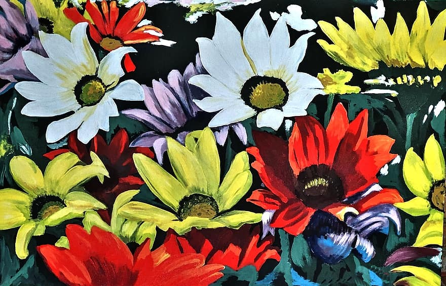 hoa cúc họa mi, Sơn acrylic, Dũng cảm, thuộc về nghệ thuật