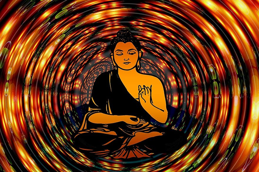 yoga, Buda, deidad, Shiva, concéntrico, círculos de ondas, agua, circulo, anillos, relajación, meditación