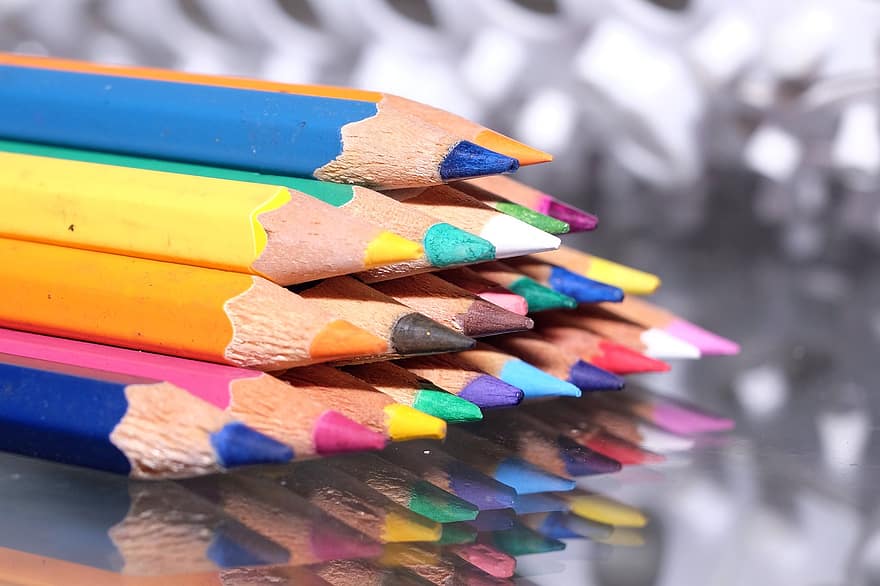 χρωματιστά μολύβια, τέχνη, δημιουργικότητα, γραφική ύλη