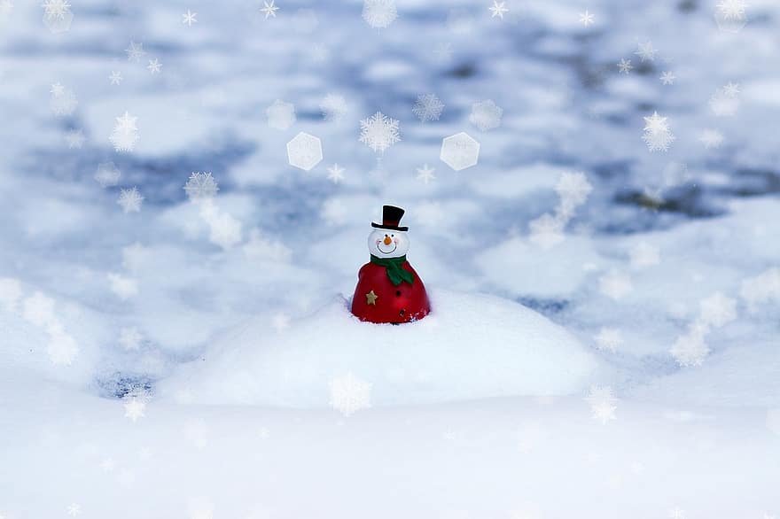 sněhulák, dekorace, zimní, Vánoce, sníh
