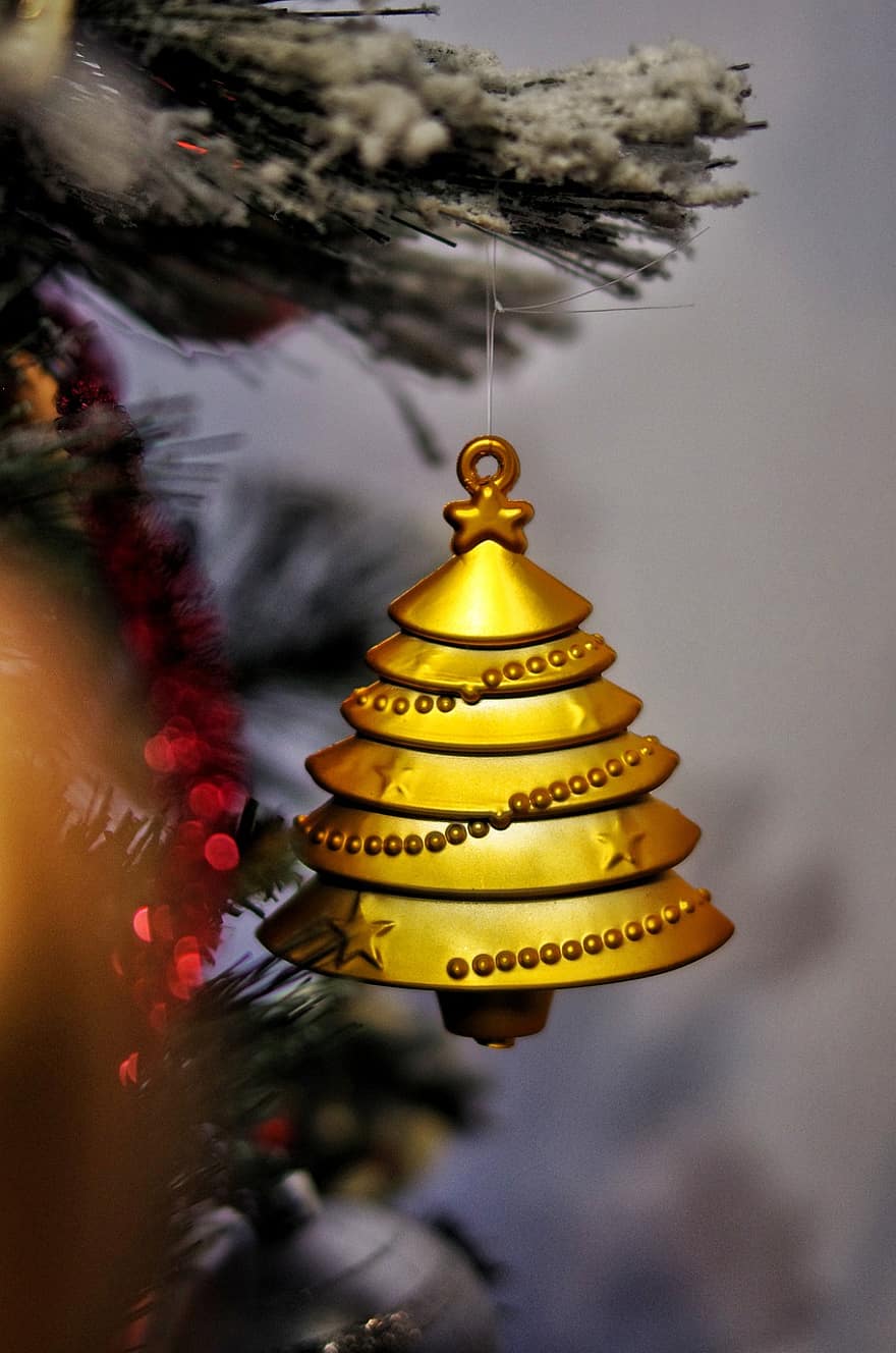 decoração, árvore de Natal, festa, casa, inverno, atmosfera