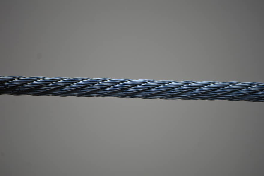 fons, cable, corda, macro, textura, acer, metall, teixit, primer pla, nus lligat, sol objecte