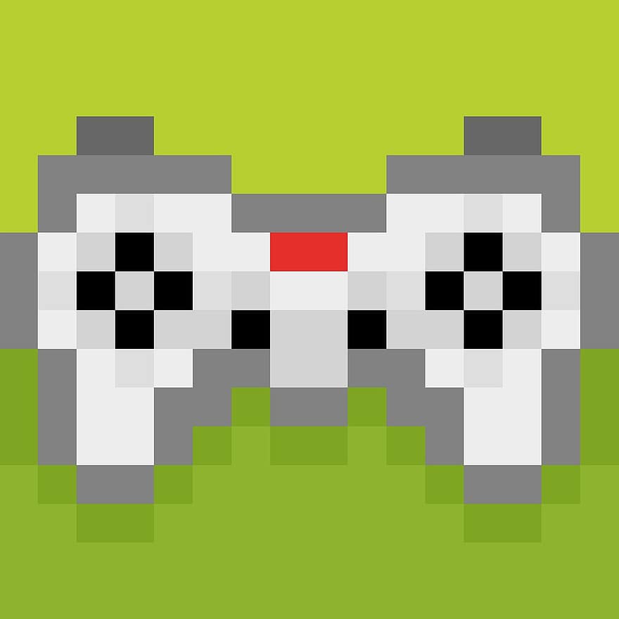 Pixel Art, Gaming Console, Game Controller, Console, Gaming, Video Game, Joystick, vector, illustration, cartoon, design