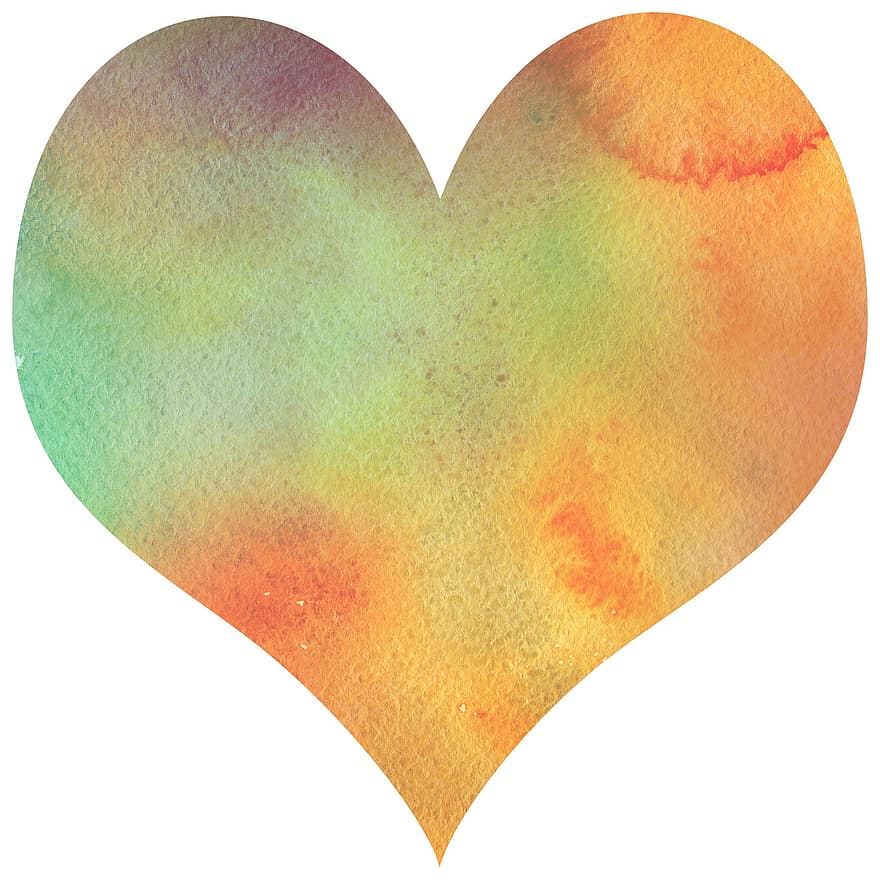 قلب ، ألوان مائية ، لوحة ، خلفية ، صورة ، قلوب ، حب ، عيد الحب