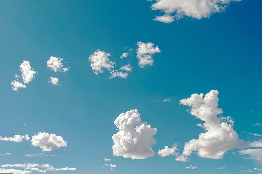 cielo, nuvole, le forme, aria, atmosfera, blu, nube, sfondi, estate, tempo metereologico, giorno