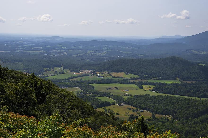 Appalachian, blå åsen fjell, fjellene, skyline, skyer, natur, landskap