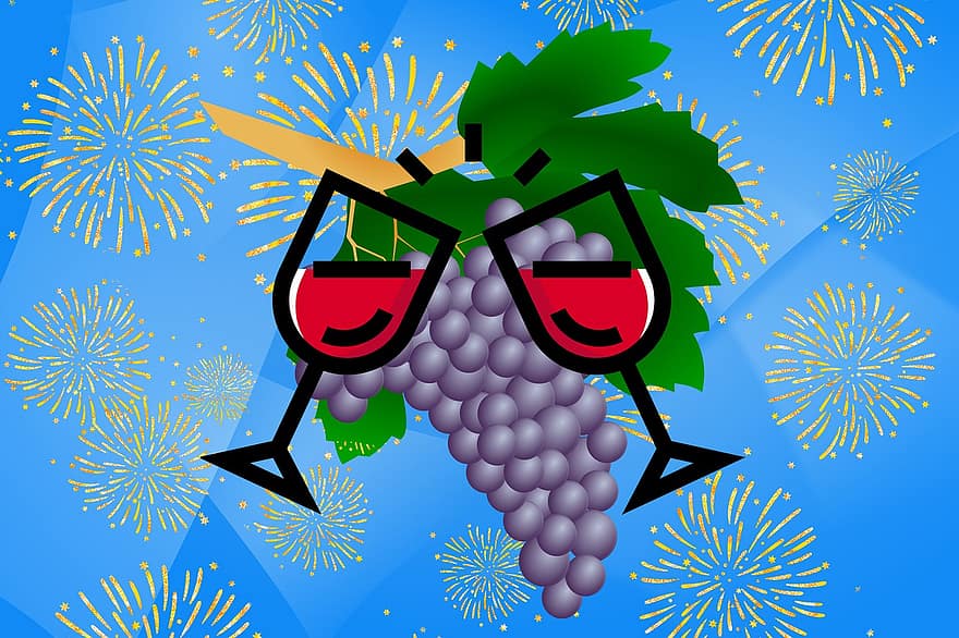 bebida, vinho, Felicidades, uvas, celebração, álcool, festa