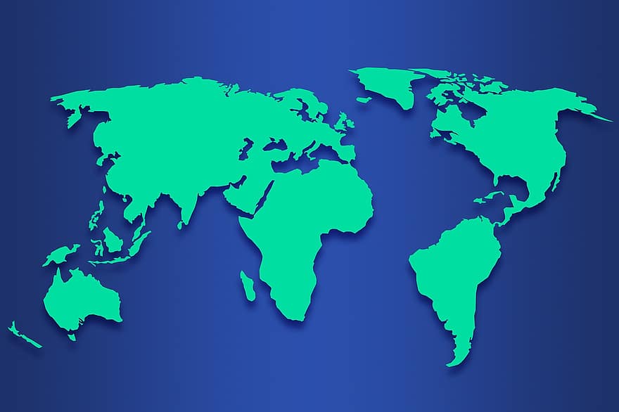 العالمية ، خريطة ، أرض ، عالمي ، دولي ، كوكب ، جغرافية ، السفر ، القارات ، رسم الخرائط ، الأرض الزرقاء