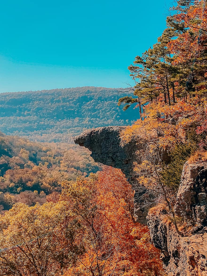 Punto Whitaker, montañas, otoño, excursionismo, Arkansas, naturaleza