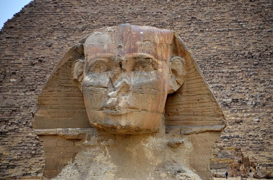 sphinx, Mesir, piramida, patung, Monumen, struktur, kuno, bersejarah, batu, pekerjaan tukang batu, kehancuran tua