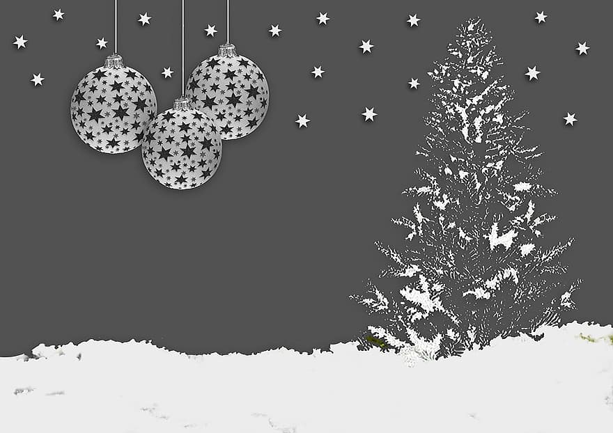 Christmas, Christbaumkugeln, Star, Fir Tree, Balls, Christmas Decorations, Tree Decorations, Christmas Decoration, Advent, Christmas Motif, Christmas Tree