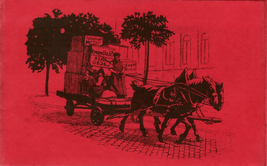 carte postale, vieux, enveloppe, image, nostalgique, rétro, entraîneur, 1926, original, transport, antique