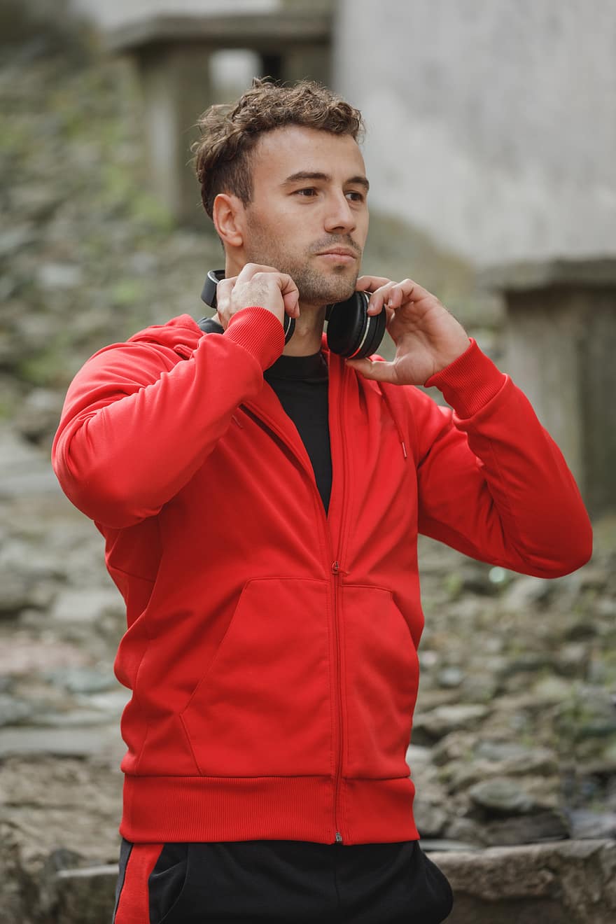 fitness, male, outdoors, man, hoodie, fashion, model, fit, active, recreation, sport