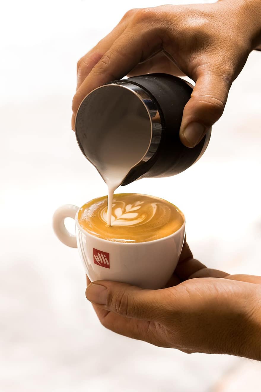 kopi, cangkir, seni latte, minum, minuman, cappuccino, latte, espreso, kafein, susu, aromatik
