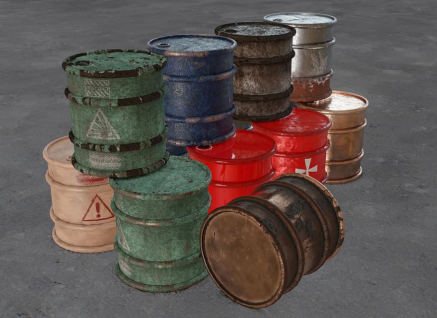 barriles, moho, petróleo, metal, diesel, Barriles de petróleo, barriles de metal, Tambores de aceite, contenedores, repositorio, almacenamiento