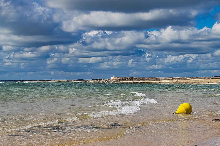 شاطئ بحر ، شبه جزيرة Cotentin ، البحر ، دعم ، طبيعة ، المناظر الطبيعيه ، فرنسا