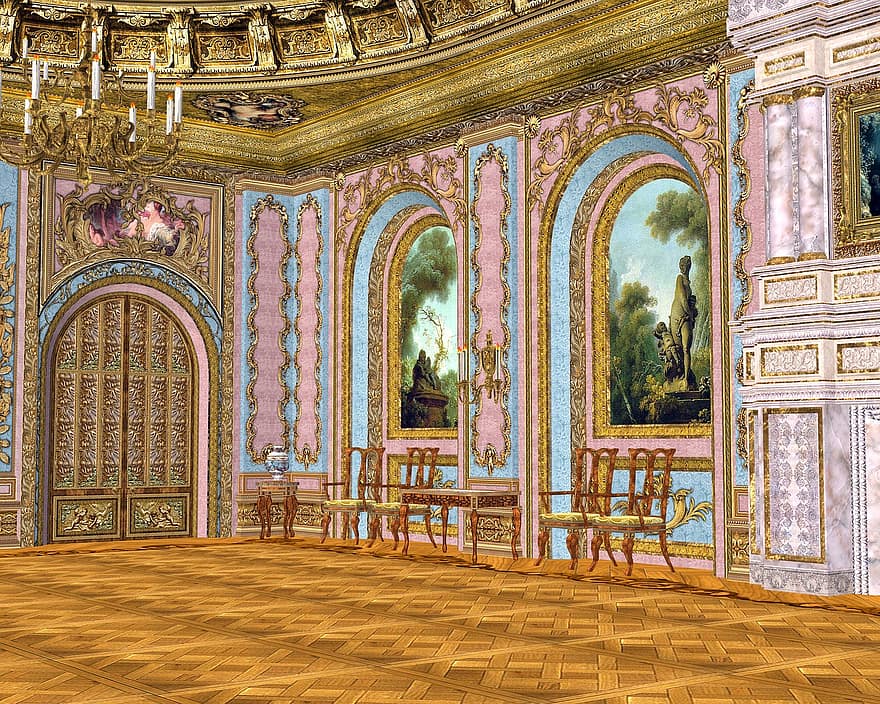 sala da ballo, reale, maestoso, palazzo, architettura, interno, castello, tradizionale, lusso, dimora, eleganza