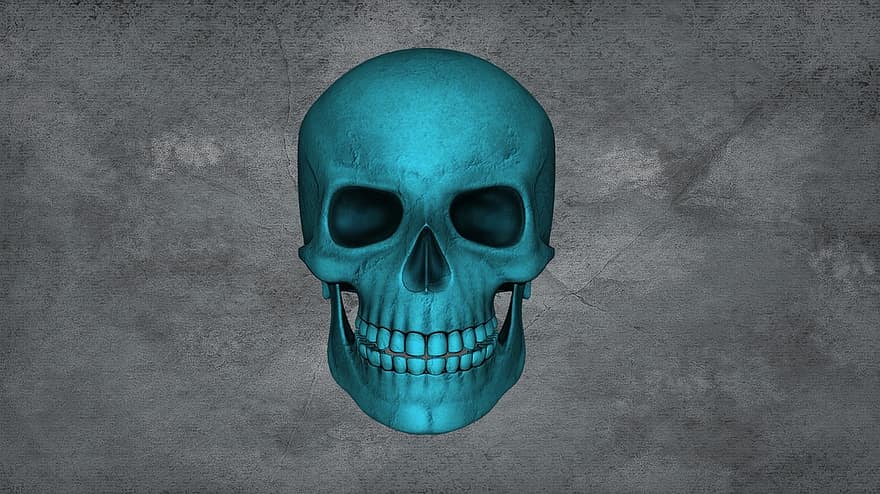 череп, людини, керівник, скелет, мертвий, смерть, обличчя, Сіра смерть, сірий череп