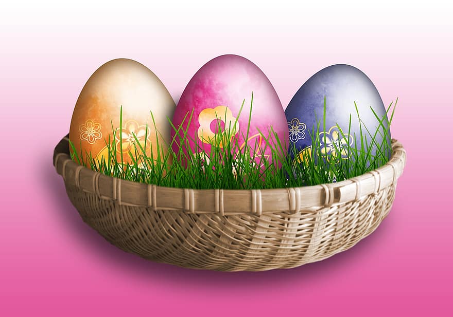 húsvéti, húsvéti tojás, tojás, színes, színezett, szín, húsvéti téma, eszik, húsvéti fészek, húsvéti dekoráció, izolált