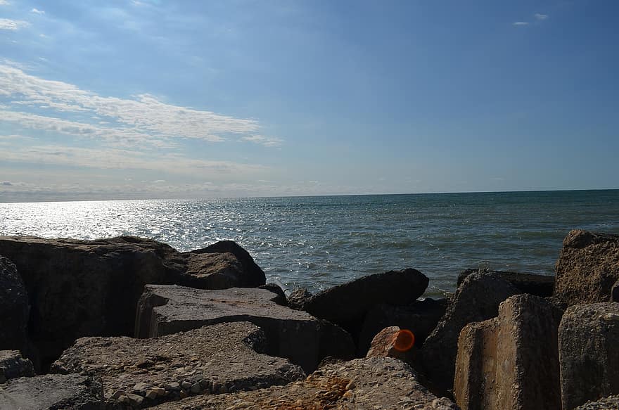 Svartehavet, hyggelig, vann, landskap, seaside, romania