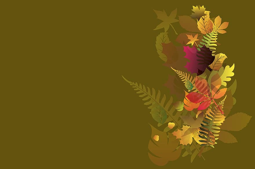Hintergrund, Karte, Herbst, dekorativ, Blatt, Jahreszeit