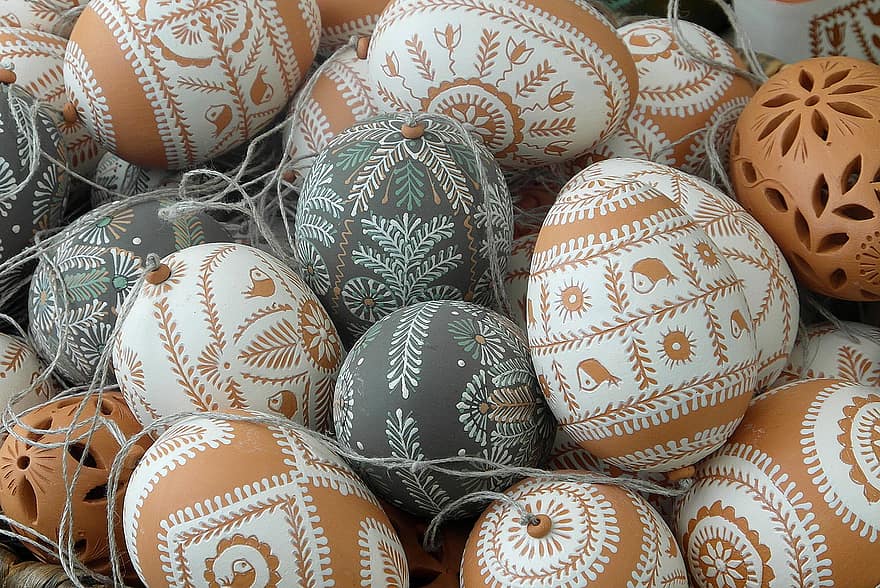 Ous de Pasqua ratllats, ous de Pasqua, colorit, personalitzat, la tradició de, la cerimònia, Pasqua, menjar, ou de Pasqua